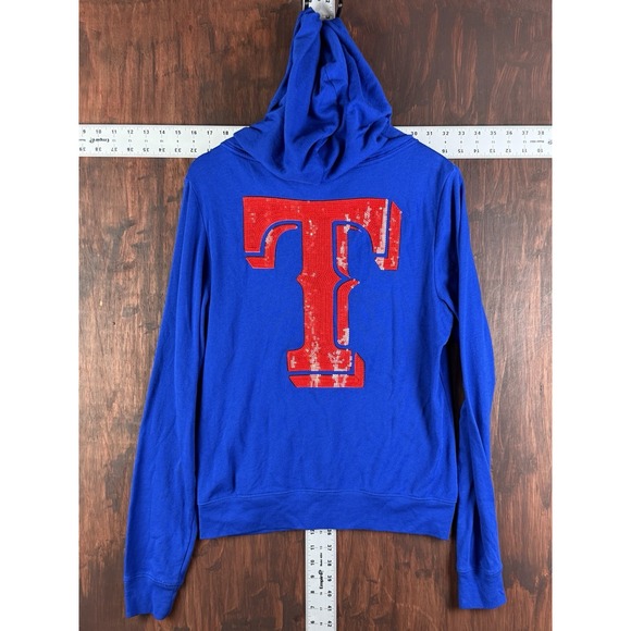 PINK Victoria's Secret x‎ 5th Ocean Texas Rangers MLB Sequined Zip Hoodie Large - Picture 1 of 9